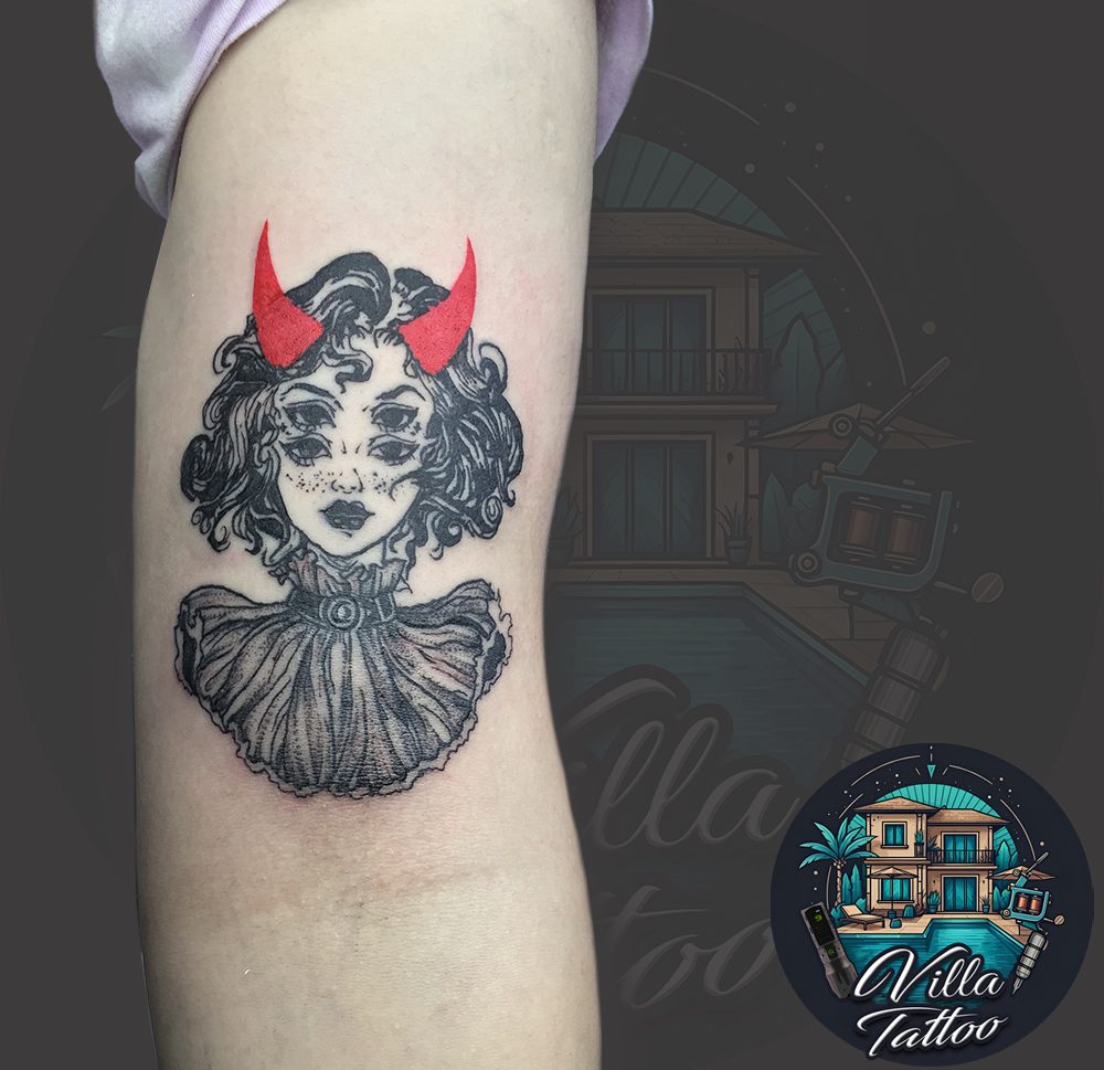 Trash Polka - Two Eyes Woman Face Tattoo - Fethiye/Muğla Dövme Salonu - Villa Tattoo